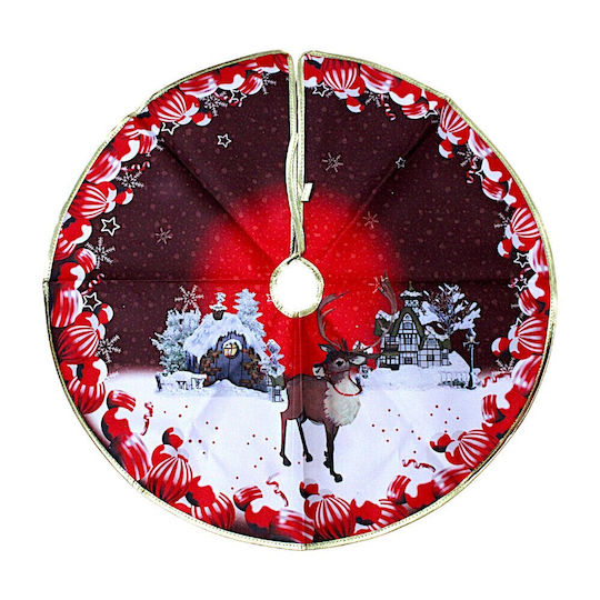 Weihnachtsbaumrock Rot Ψάθινη Φ59εκ.