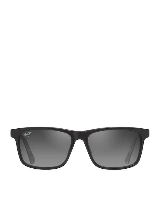 Maui Jim Men's Sunglasses with Black Plastic Frame and Black Lens okinaGS587-02