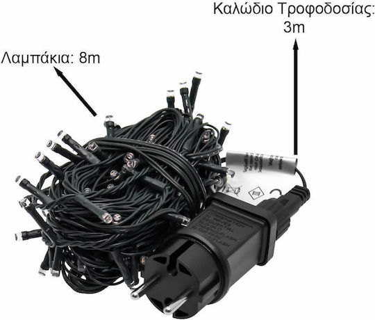 100 Λαμπάκια LED Βροχή 8μ. x 8.9εκ. Μωβ 100 Λαμπάκια LED Βροχή 8μ. x 8.9εκ. Μωβ