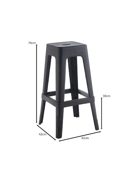 Stool for Bar Outdoor Relix Black 42x42x76cm