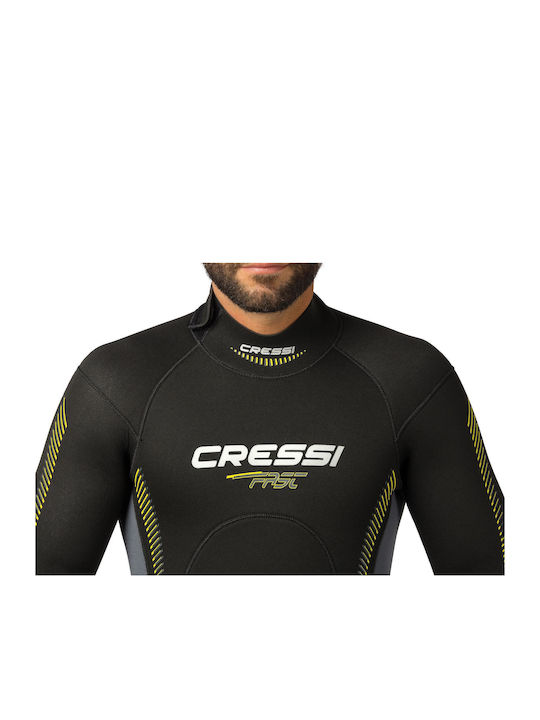 CressiSub Fast All-in-one Ολόσωμη Στολή Κατάδυσης Διπλόφοδρη με Φερμουάρ Μαύρη 5mm LR1085