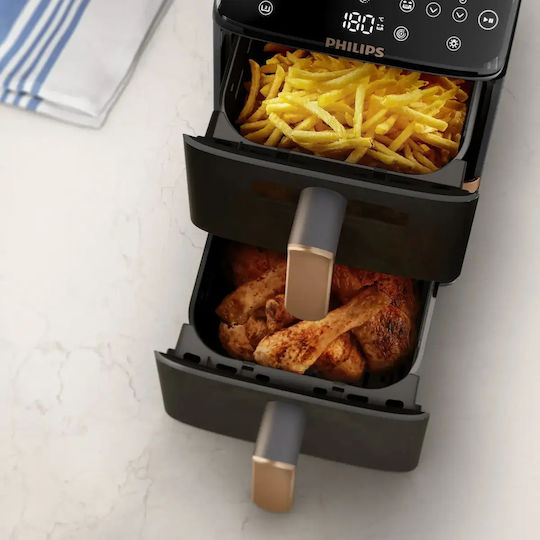 Philips Ovi Dual Basket Air Fryer with Wi-Fi and Double Removable Container 10l Black