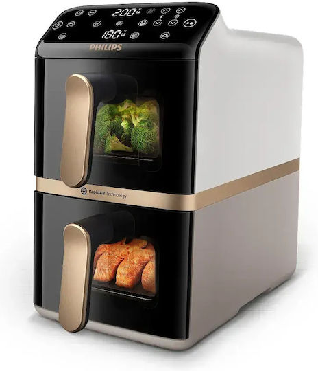 Philips Ovi Dual Basket Air Fryer with Wi-Fi and Double Removable Container 10l Black