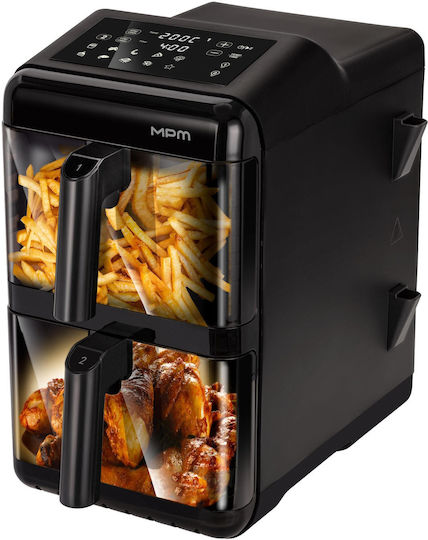 MPM Air Fryer με Διπλό Αποσπώμενο Κάδο 12lt Μαύρο MFR-13