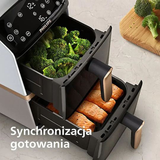Philips Ovi Dual Basket Air Fryer with Wi-Fi and Double Removable Container 10l Black