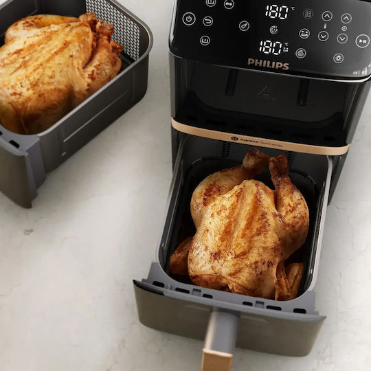 Philips Ovi Dual Basket Air Fryer with Wi-Fi and Double Removable Container 10l Black