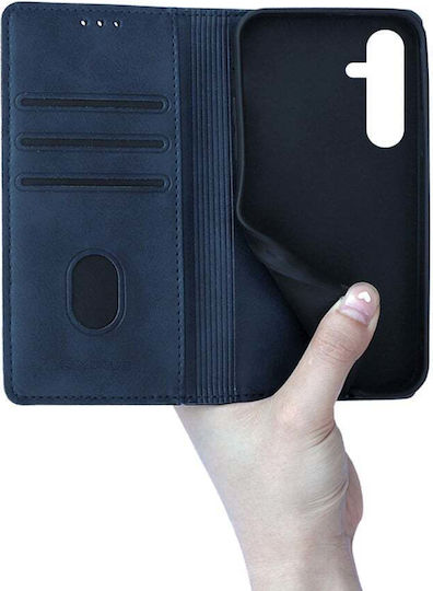 Vintage Magnet Wallet Case Sonique Samsung Galaxy S25 Plus Dark Blue