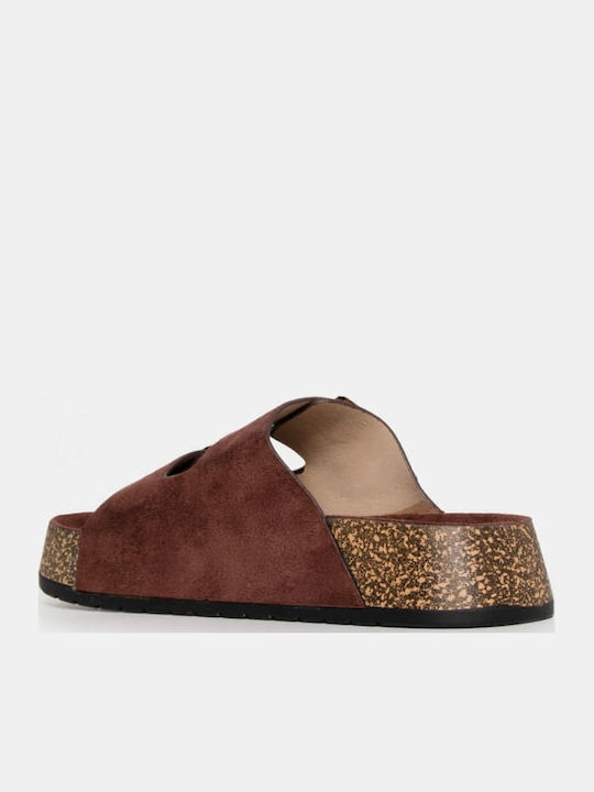 Women's Flat Sandals Flatforms in Brown Color