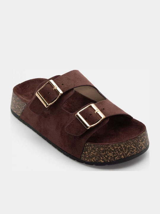Women's Flat Sandals Flatforms in Brown Color