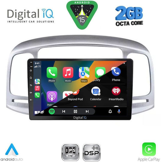 Digital IQ Car Audio System for Hyundai Accent 2005-2012 Bluetooth USB Wi-Fi GPS Apple CarPlay with 9 Inch Touch Screen DIGITAL IQ RSF 4249 CPA