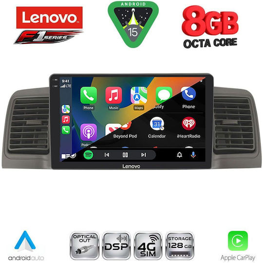 Lenovo Car Audio System for Toyota Corolla 2001-2006 (Bluetooth/USB/WiFi/GPS/Apple-Carplay/Android-Auto) with Touch Screen 9"