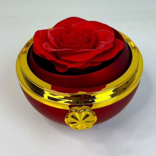 Rote Seife Rose In Elegante Box Dome Kette Überraschen Anhänger