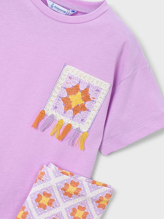 Παιδικό Σετ με Κολάν Καλοκαιρινό 2τμχ Λιλά Summer Flowers