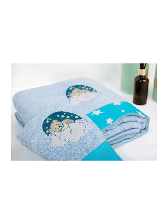Dimcol Σετ Βρεφικές Πετσέτες 2τμχ Cloudy Bear Βάρους 400gr/m²