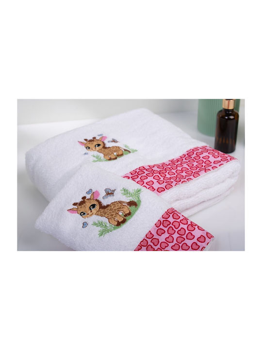 Dimcol Σετ Βρεφικές Πετσέτες 2τμχ Giraffe Βάρους 400gr/m²