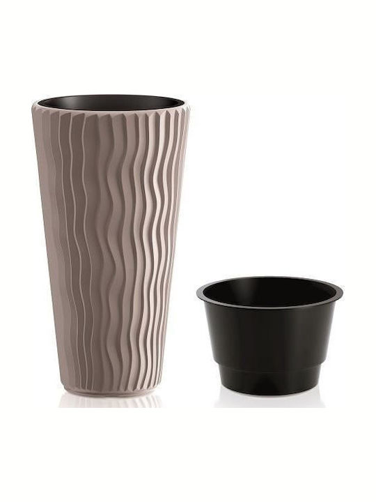 Prosperplast Flower Κασπώ Πλαστικό Καφέ 29.7x29.7εκ. 2τμχ