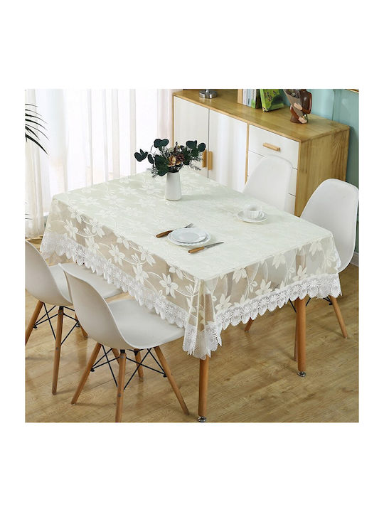 Τραπεζομάντηλο με Δαντέλα Beige 130x180εκ.