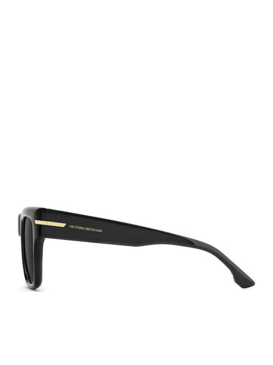 Victoria Beckham Unisex Sonnenbrillen mit Schwarzem Horn umrandetem Rahmen und schwarzen Gläsern
