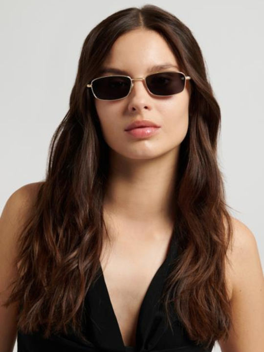 Victoria Beckham Unisex Sonnenbrillen mit Goldenem Metallrahmen