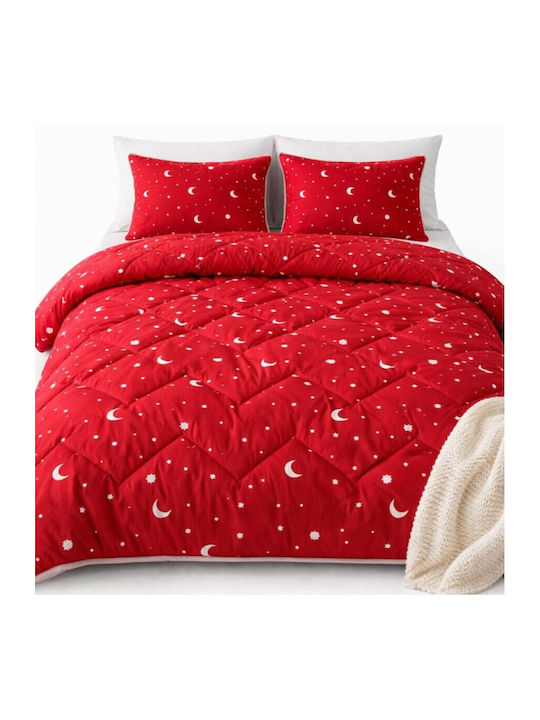 Pucioasa Set Pilotă Dublu 200x215cm Roșu 3buc 250 g/mp²Gsm