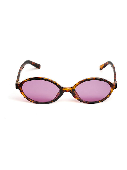 AV Sunglasses Unisex Sunglasses with Brown/Pink Horn-Rimmed Frame