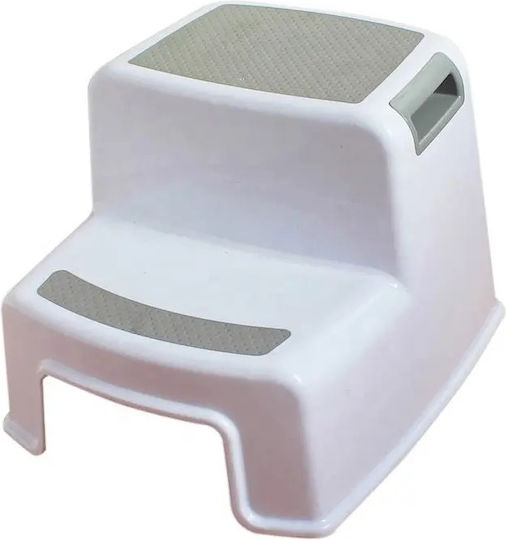 Scăunel Două Trepte Wc Booster Little Mom Gri Multifuncțional Toaletă Baie Bucătărie Scăunel Treaptă Suport Ergonomic Mânere Stabil Bază Antiderapantă Dimensiune 36 X 30.5 X 26.5 Cm