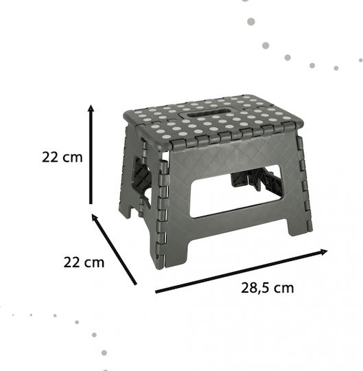 Scăunel Pentru Copii Ikonka Pliabil Din Plastic Dimensiune 22 X 28,5 Cm Gri Închis