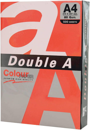 Double A Colored Paper Copier A4 80gsm 100 Sheets Ream Double A Intense Red