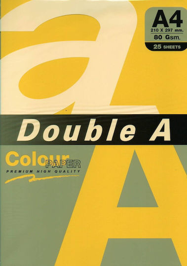 Double A Colored Paper Copier A4 80gsm 25 Sheets Ream Double A Lemon Intens