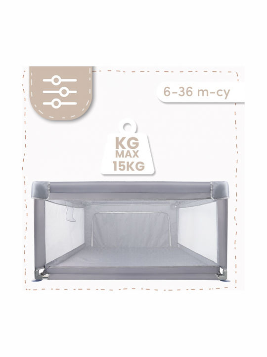 MalPlay Loc de joacă cu Saltea Gri 120x120cm