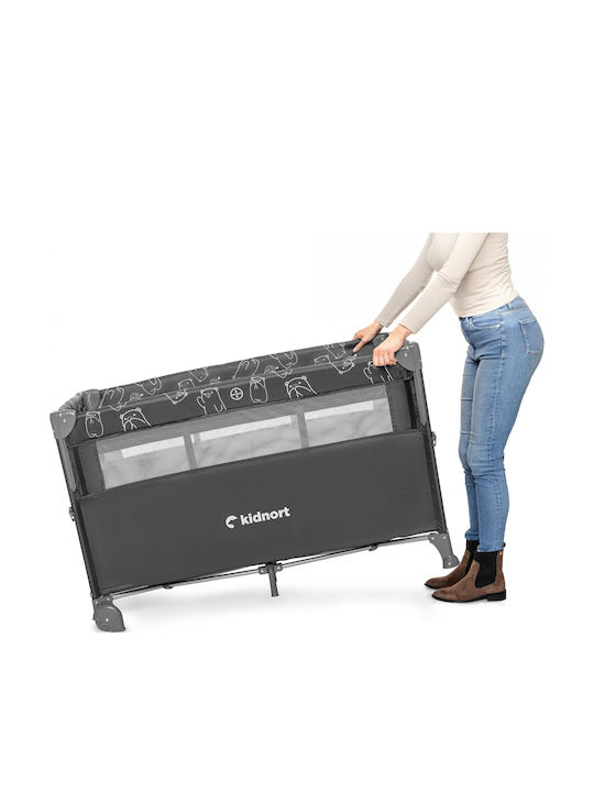 Kidnort Laufstall mit Matratze Gray 22cm