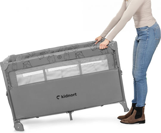 Kidnort Loc de joacă cu Saltea Gri 22cm