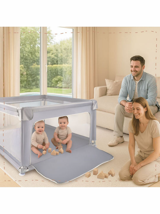 MalPlay Loc de joacă cu Saltea Gri 120x120cm
