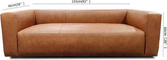 Hacket Dreisitzer Sofa Camel 233x96x66cm