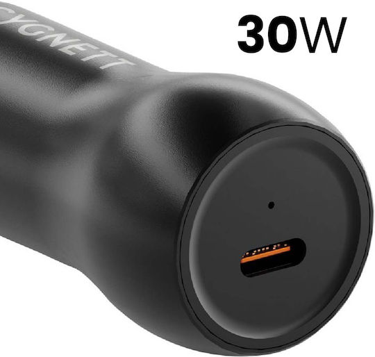 Cygnett 30w Usb-c Car Charger Power Delivery Black