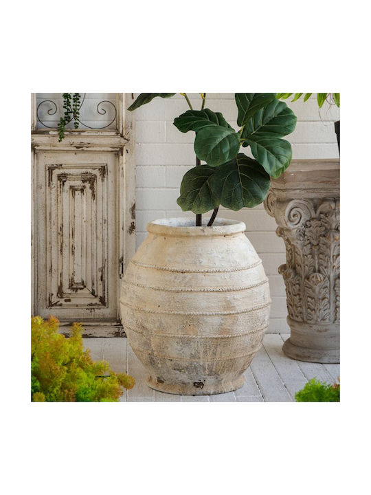 Artekko Decorative Glass Vase Beige 44.5x44.5xHeight 47cm