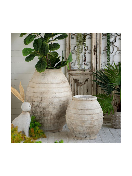 Artekko Decorative Glass Vase Beige 44.5x44.5xHeight 47cm
