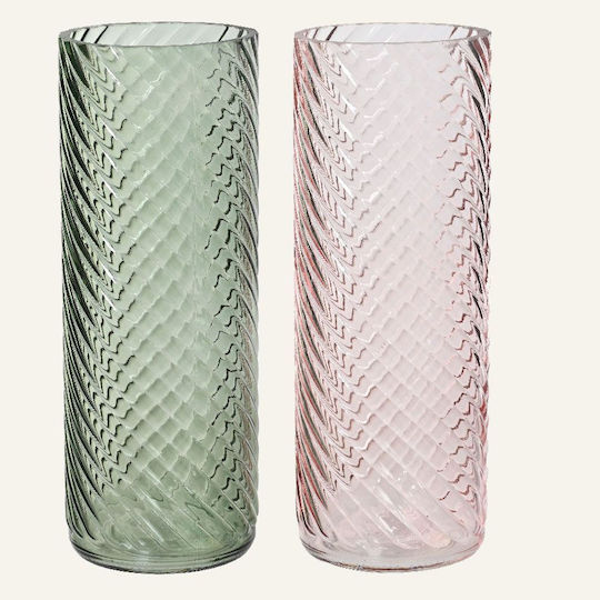 Beauty Home Γυάλινο Βάζο Εφέ Στροβιλισμού 10cm X 26.5cm Σάπιο Μήλο