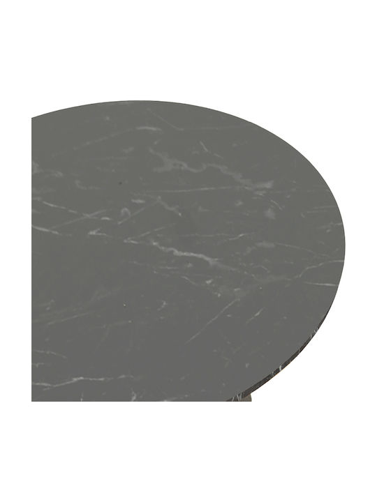 Rogue Rotund Masă Bucătărie cu Suprafață de Marmură Black Marble Effect 70x70x72buc