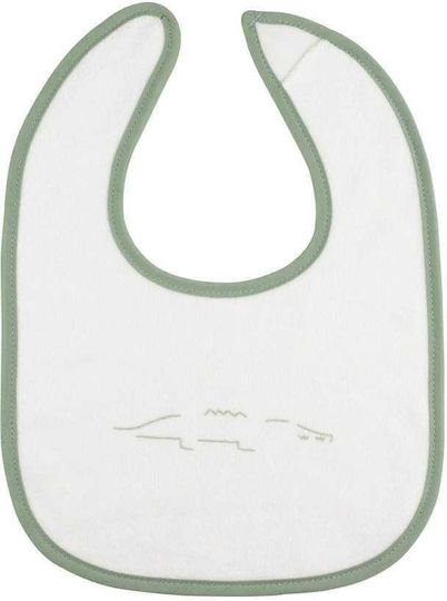 Trois Kilos Sept Waterproof Fabric Baby Bib with Hoop & Loop Fastener Green for 4 m+ 6 Pieces