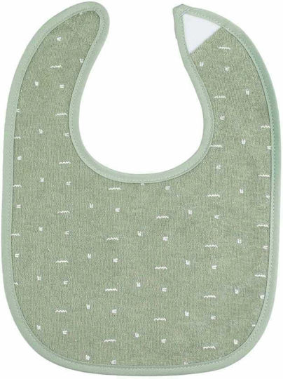 Trois Kilos Sept Waterproof Fabric Baby Bib with Hoop & Loop Fastener Green for 4 m+ 6 Pieces