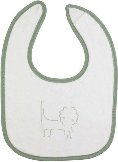 Trois Kilos Sept Waterproof Fabric Baby Bib with Hoop & Loop Fastener Green for 4 m+ 6 Pieces
