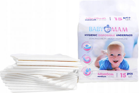 BabyMam Αδιαβροχοποιημένα Σελτεδάκια μιας Χρήσης 40x60εκ. 15τμχ