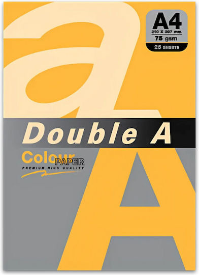 Double A Colored Paper Copier A4 75gsm 25 Sheets Pack Double A Neon Orange