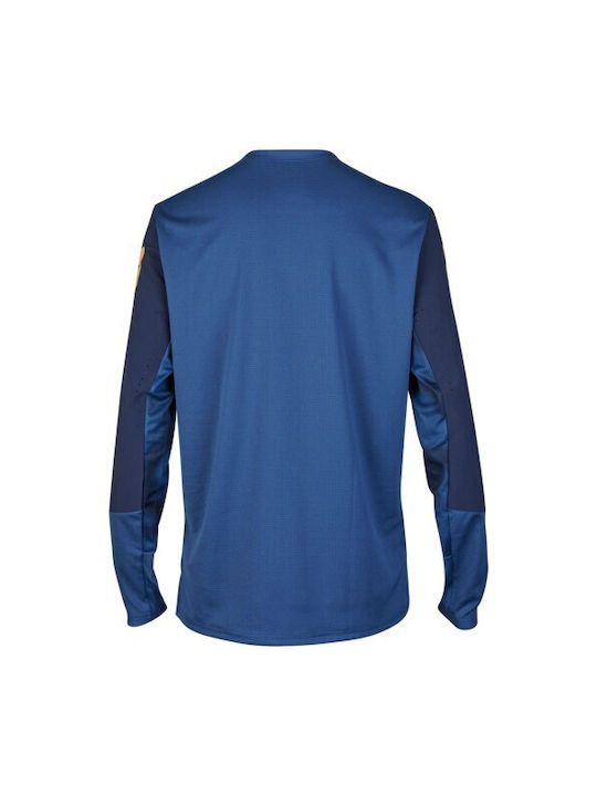 Fox Defend Lange Ärmel Radtrikot Blau