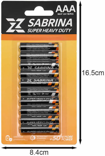 R03p Цинкова батерия Цинк AAA 1.5V 10бр