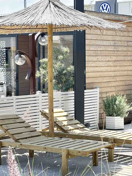 Ξαπλώστρα Ξύλινη Καφέ 190x77x35εκ.