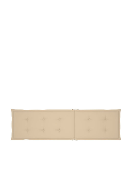 Șezlong Lemn cu Pernă Akacia / Bej 167x56x75cm