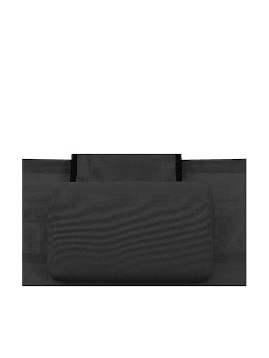 Deckchair Aluminum with Textilene Fabric Black 170x60.5x69cm.