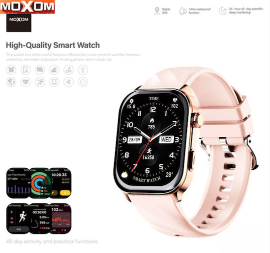 Moxom Mx-wh25 Smartwatch 2.01” Calls GPS 100+ Sport Modes Waterproof 10m & Health Tracker Black